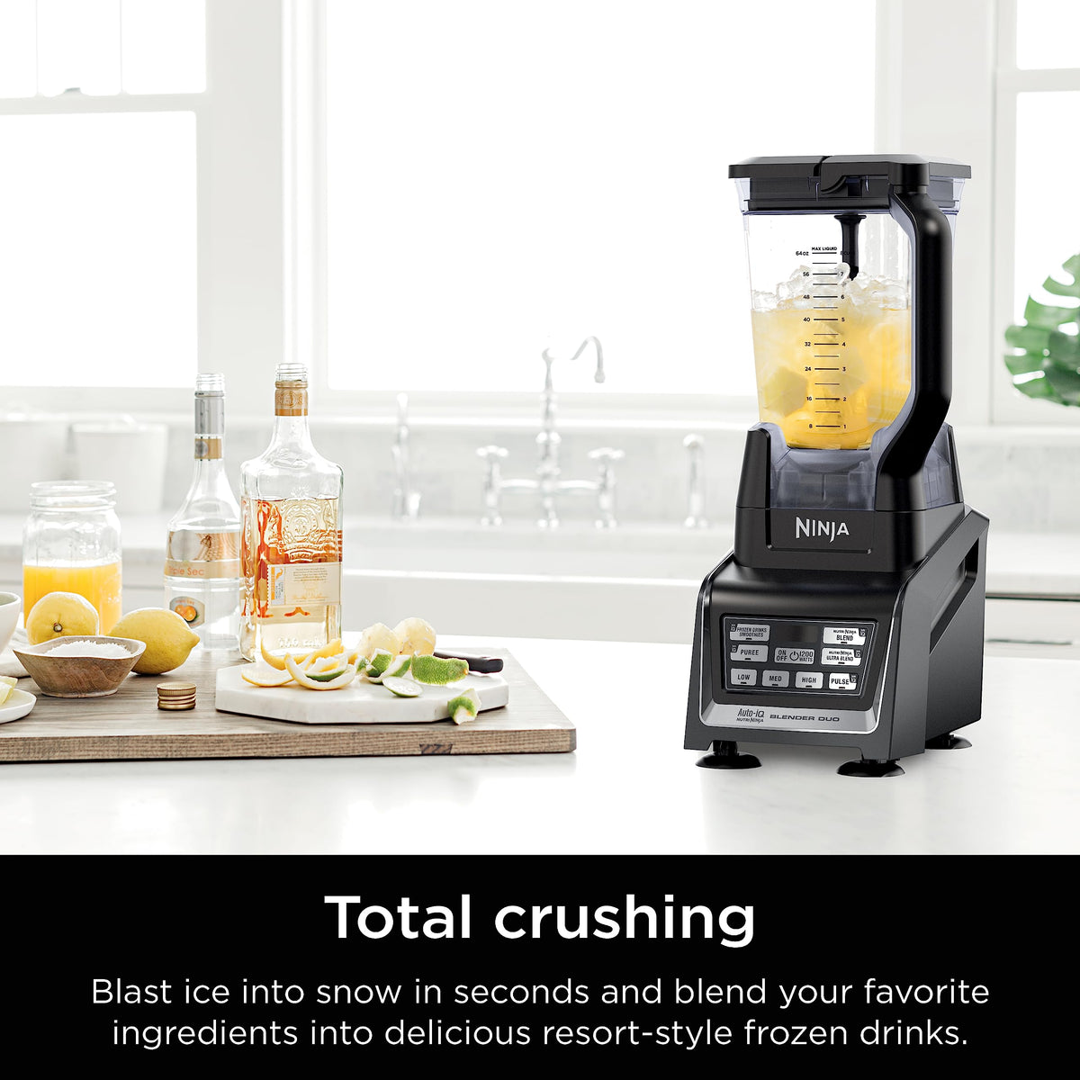 Ninja BL642 blender in action creating smoothies and sauces