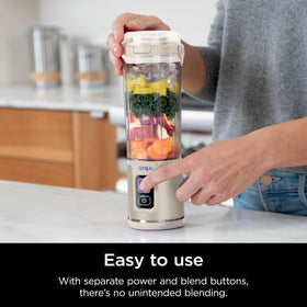 Compact design fits in gym bag or backpack for travel blending