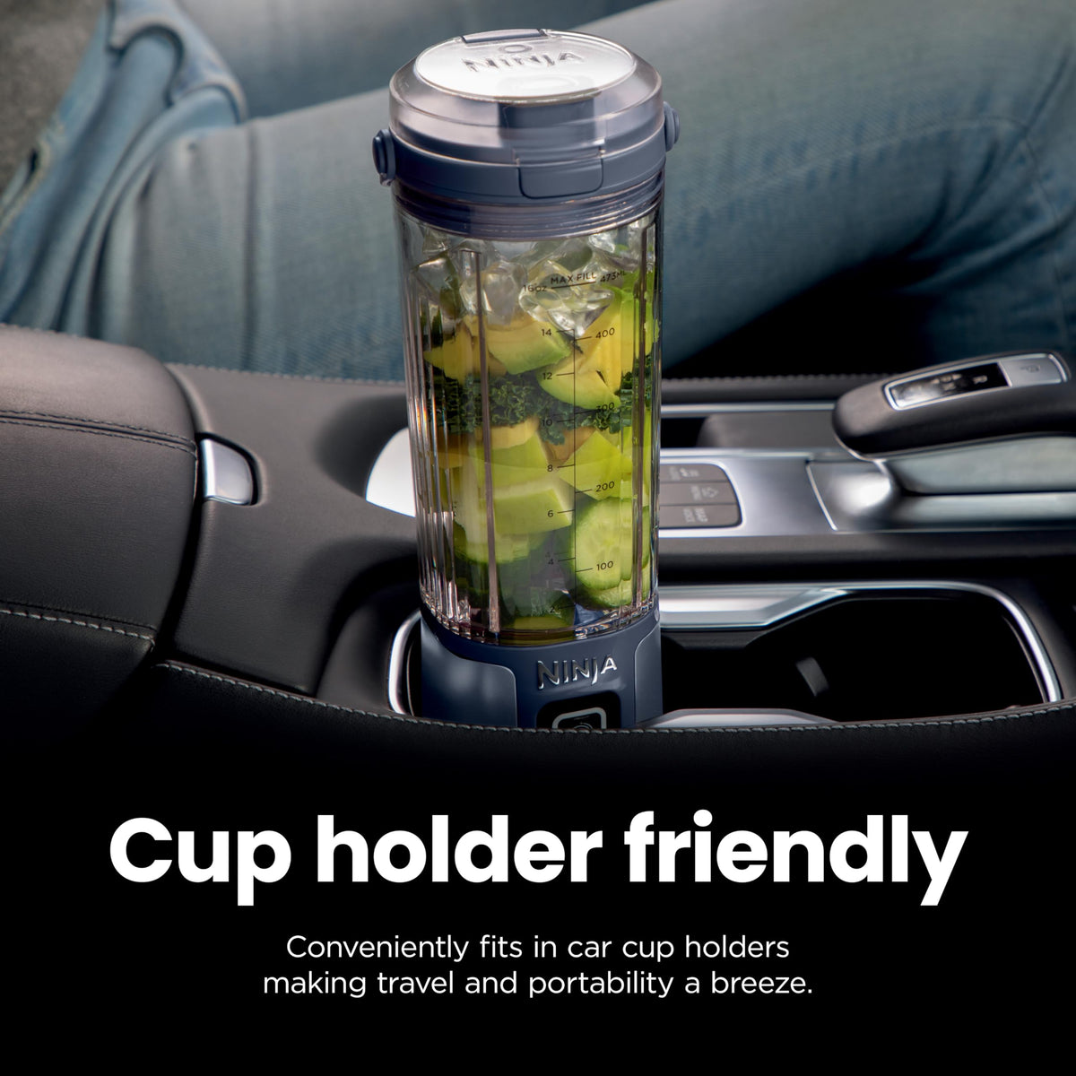 Ninja Blast on-the-go use demonstrates compact portable design.