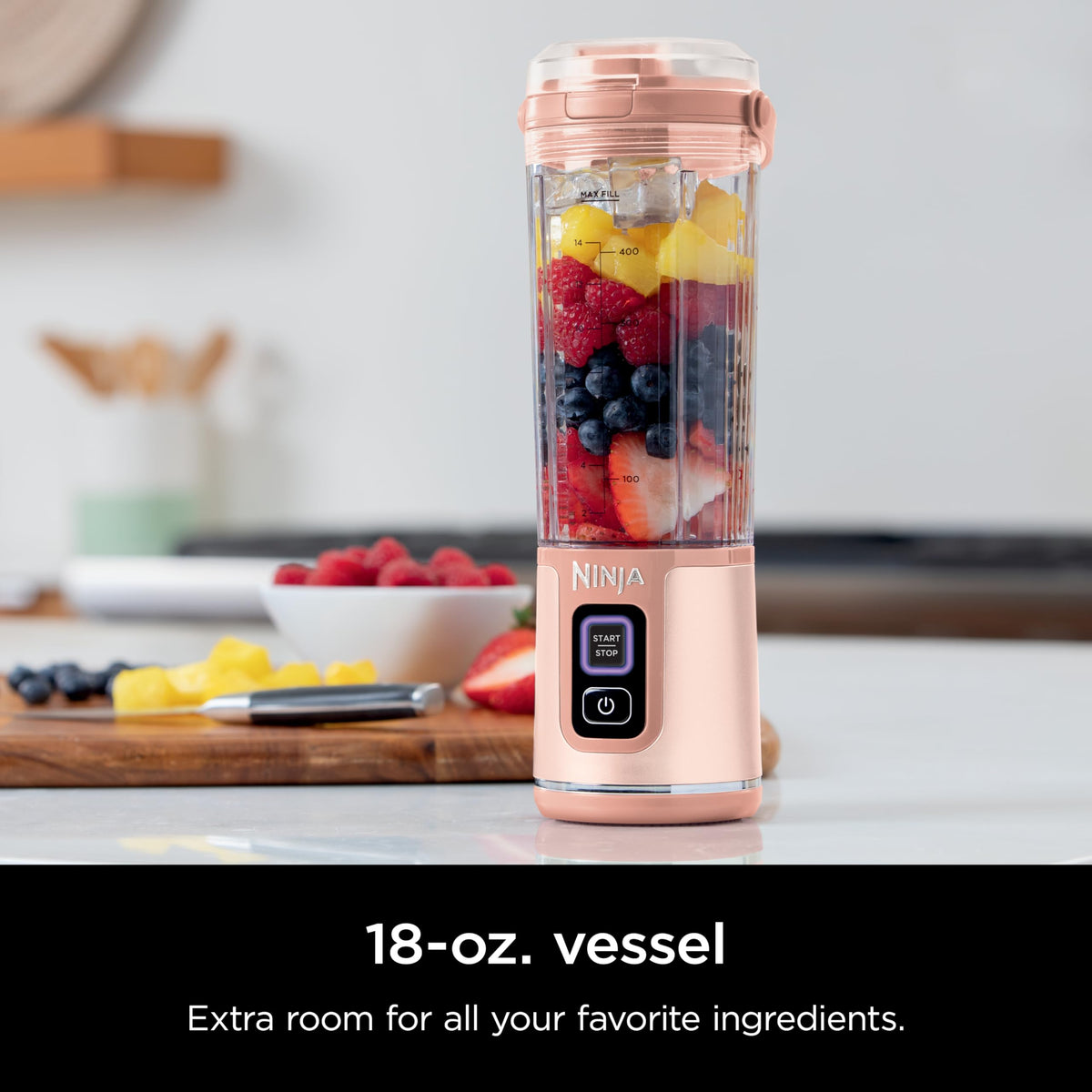 Ninja Blast Peach vessel, 18 oz for smoothies on the move