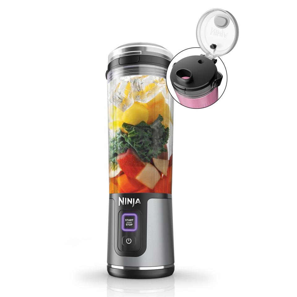 Ninja Blast portable blender base shown for cordless on-the-go blending.