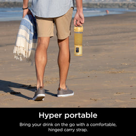 Ninja Blast portable blender with carry handle for one-handed use.