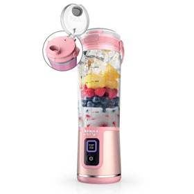 Ninja Blast portable blender pink vessel with 18 oz capacity for on-the-go smoothies