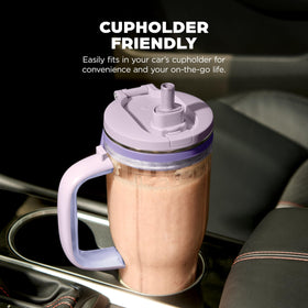 Ninja Blendboss cupholder-friendly handle designed for portable use.