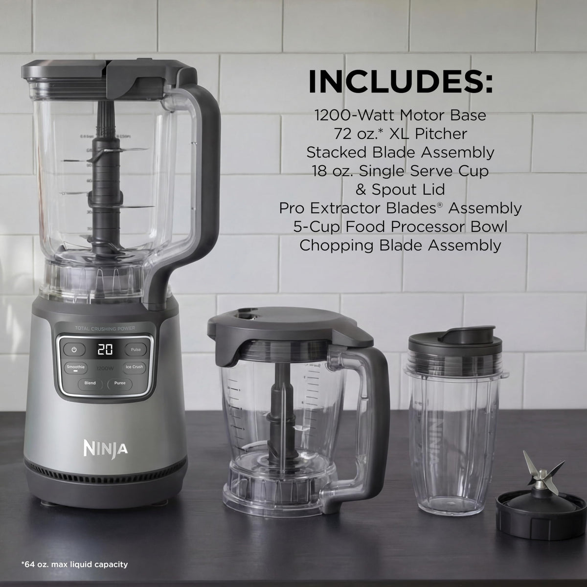 Ninja BlendPro 18oz single-serve cup for on-the-go smoothies.