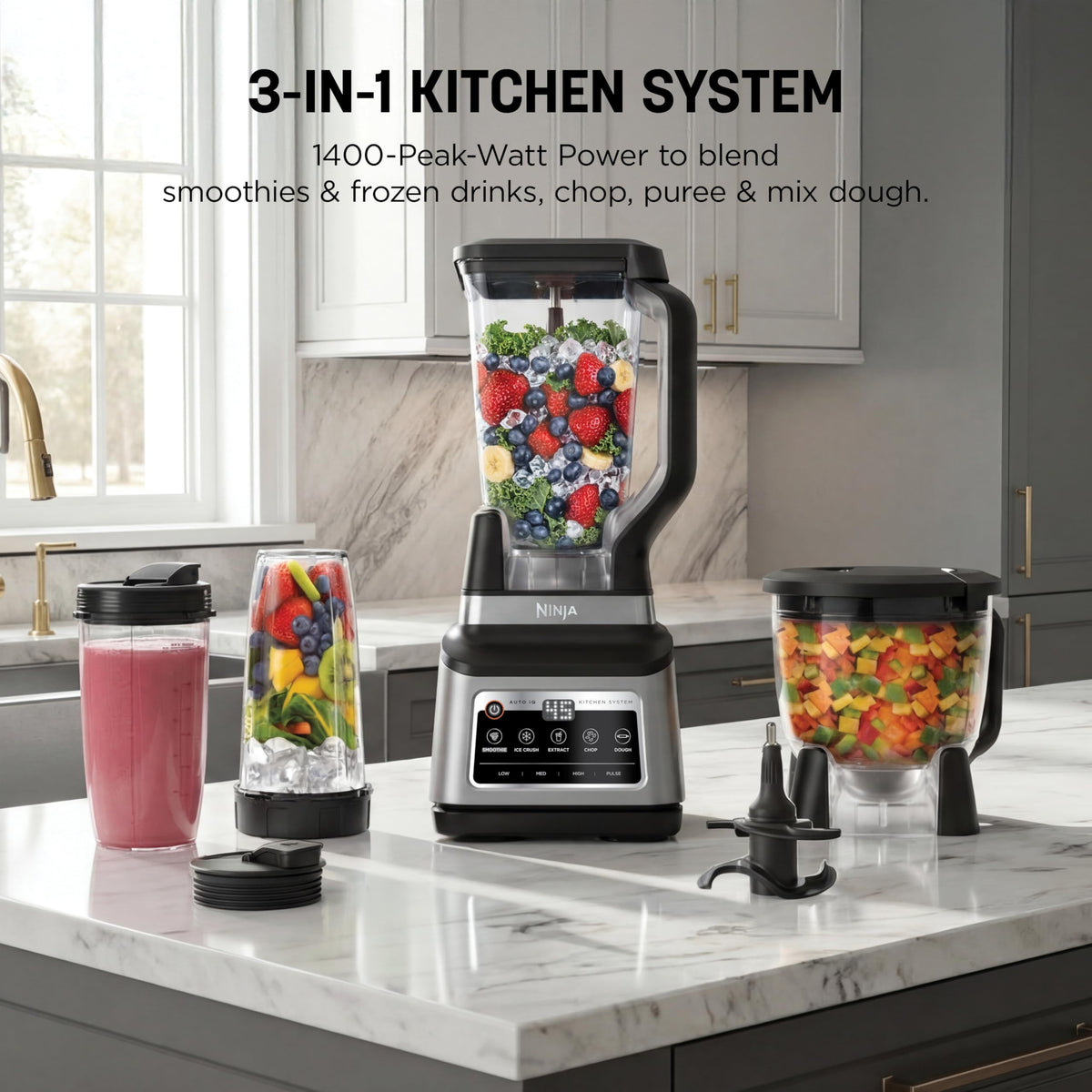 Ninja BN801 total crushing pitcher 72 oz for large batches.