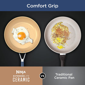 Ninja nonstick pan in use with minimal oil for healthier meals.