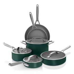 Ninja Ceramic Pro 10-piece set with glass lids for versatile nonstick cooking