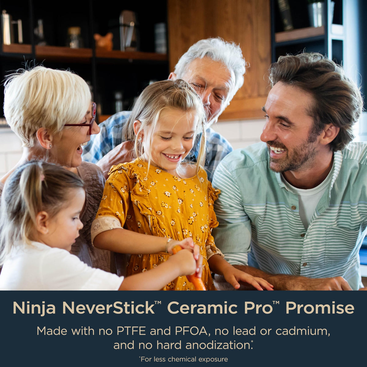 Ninja Ceramic Pro ceramic coating closeup emphasizes titanium-infused nonstick surface.