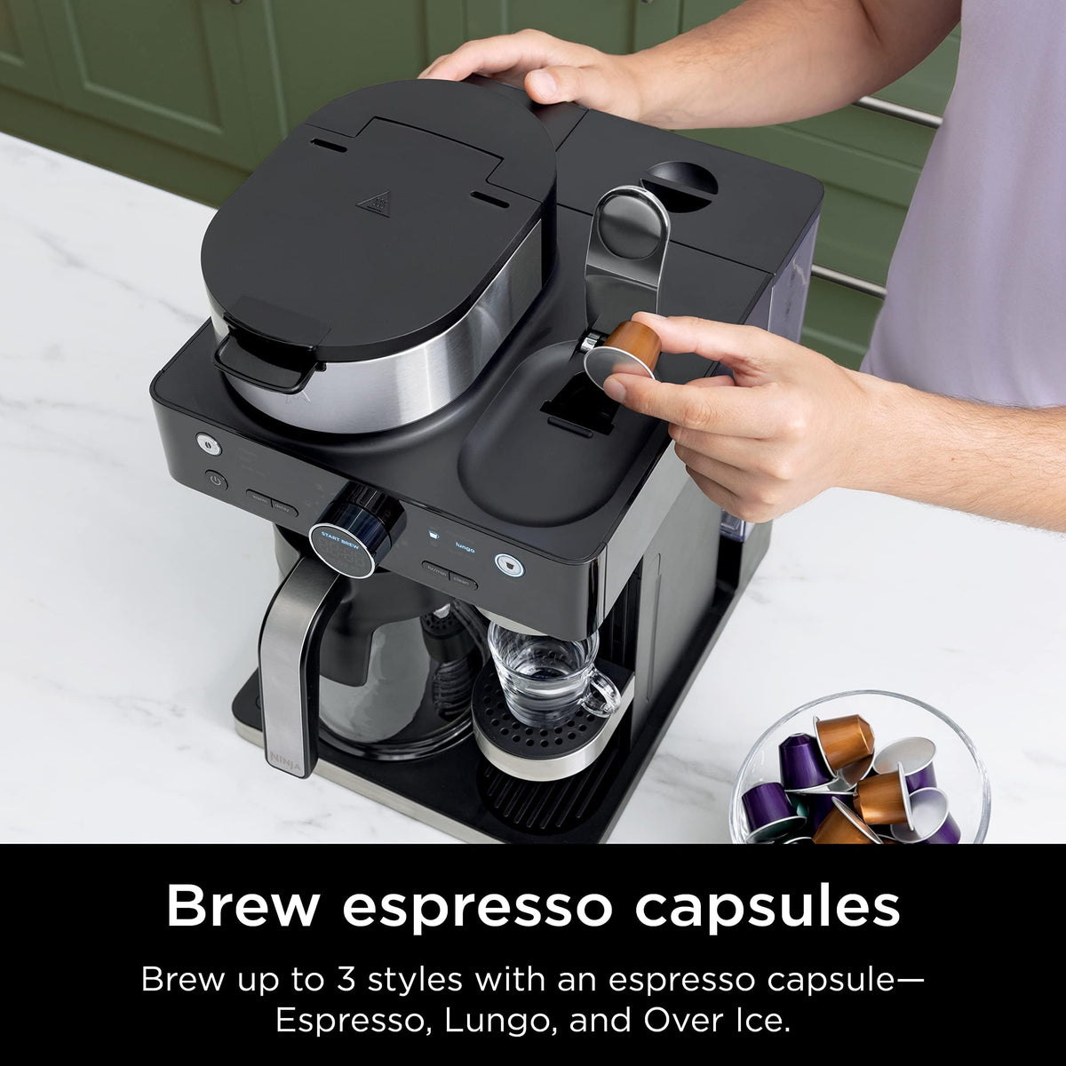 Ninja CFN601 built-in frother for café-style drinks at home