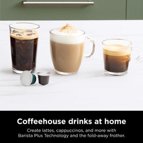 Ninja CFN601 capsule brewing for espresso, lungo, and over ice