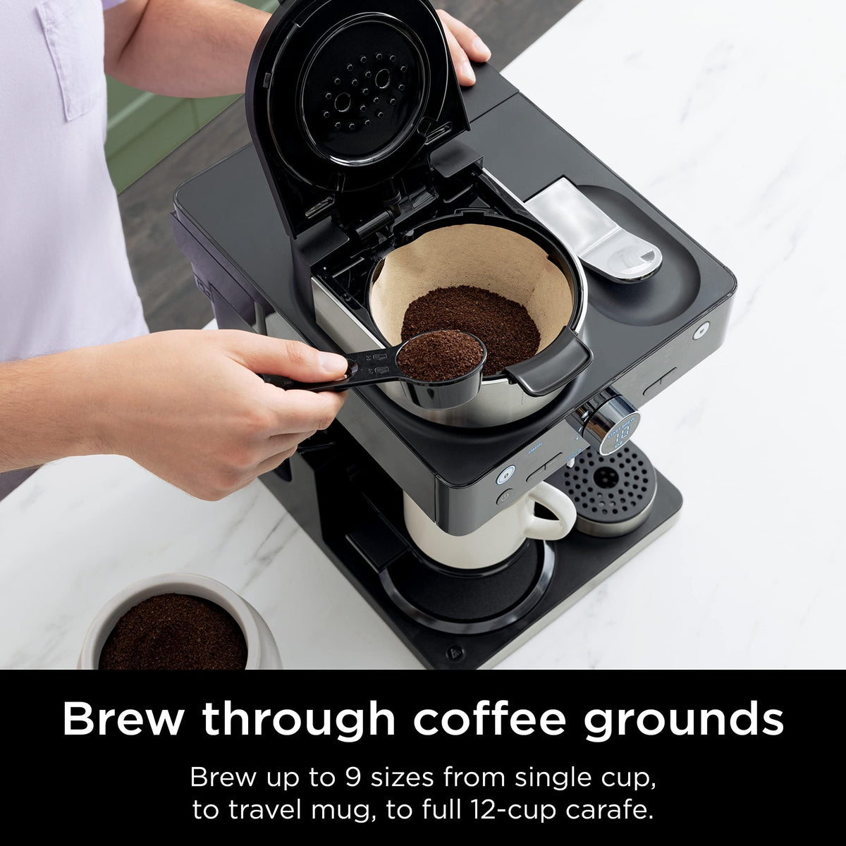Ninja CFN601 espresso shot crema showcasing Barista Plus tech