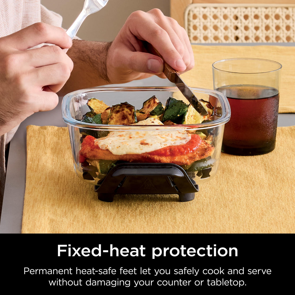 Ninja CleanCrisp 6-Cup glass container pairs with Ninja Crispi for crispy results