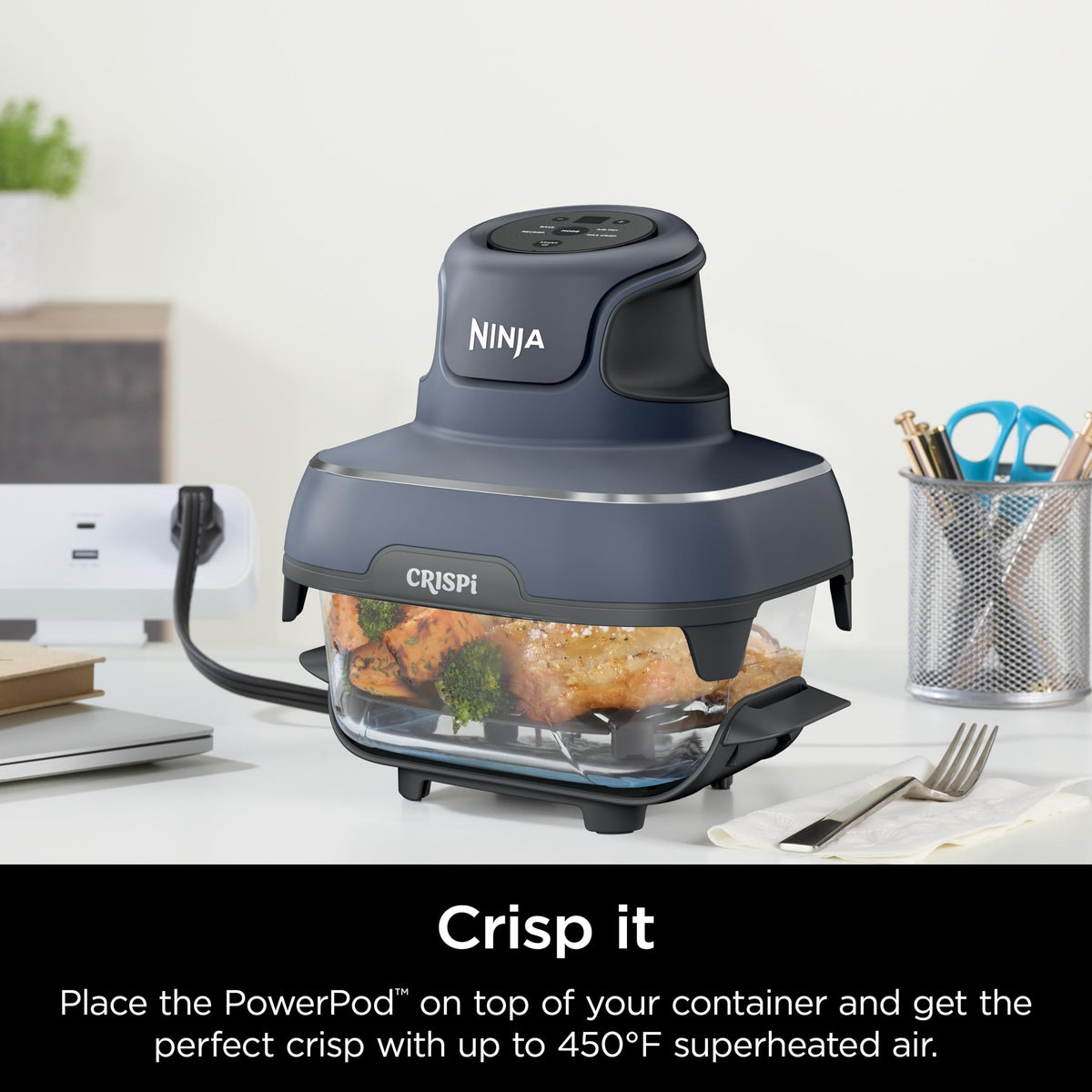 Ninja CleanCrisp dishwasher-safe for easy cleanup after meals.