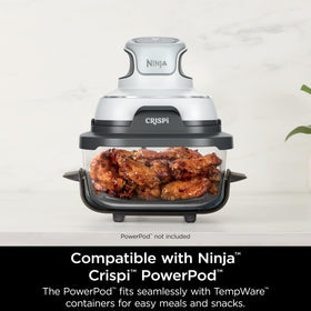 Ninja CleanCrisp glassware with heat-protective feet on a counter.