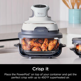 Ninja CleanCrisp 4-qt container safe for microwave reheats.