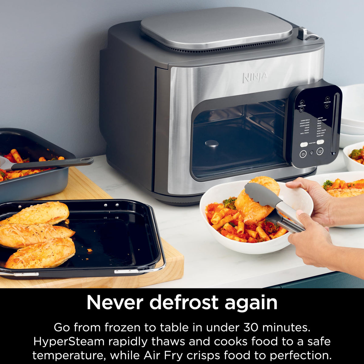Ninja Combi accessories organized together for versatile cooking options