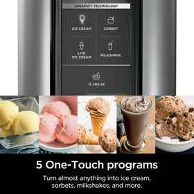 Ninja CREAMi 5-program interface showcasing versatile dessert options