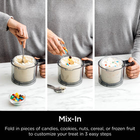 Home dessert creation with Ninja CREAMi Deluxe.