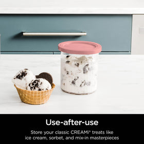 Ninja BPA-free pint ensures safe, reusable frozen dessert storage.