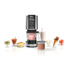 Ninja CREAMi motor base powers quick, creamy frozen desserts.
