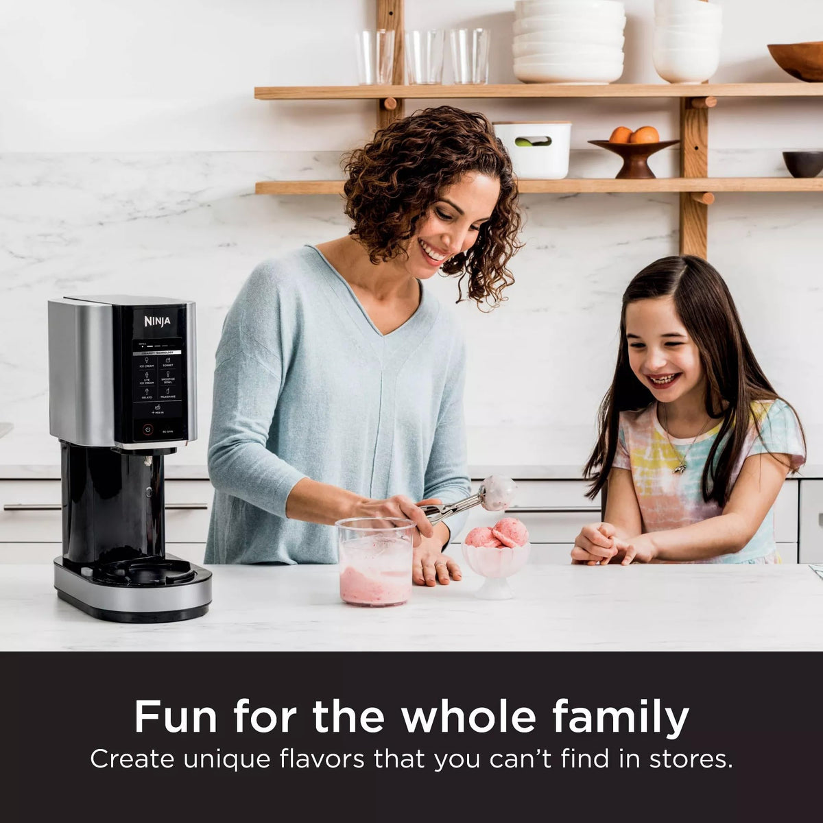 Ninja CREAMi NC301 Creamify technology shaves ice into creamy texture