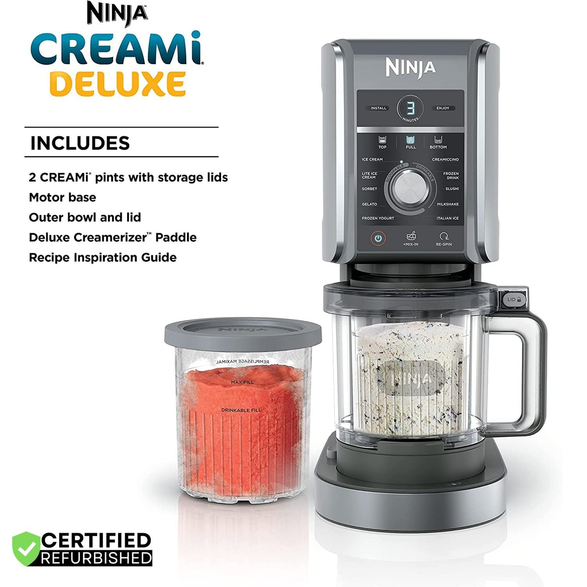 Ninja CREAMi Deluxe customization options for dairy-free or vegan treats.