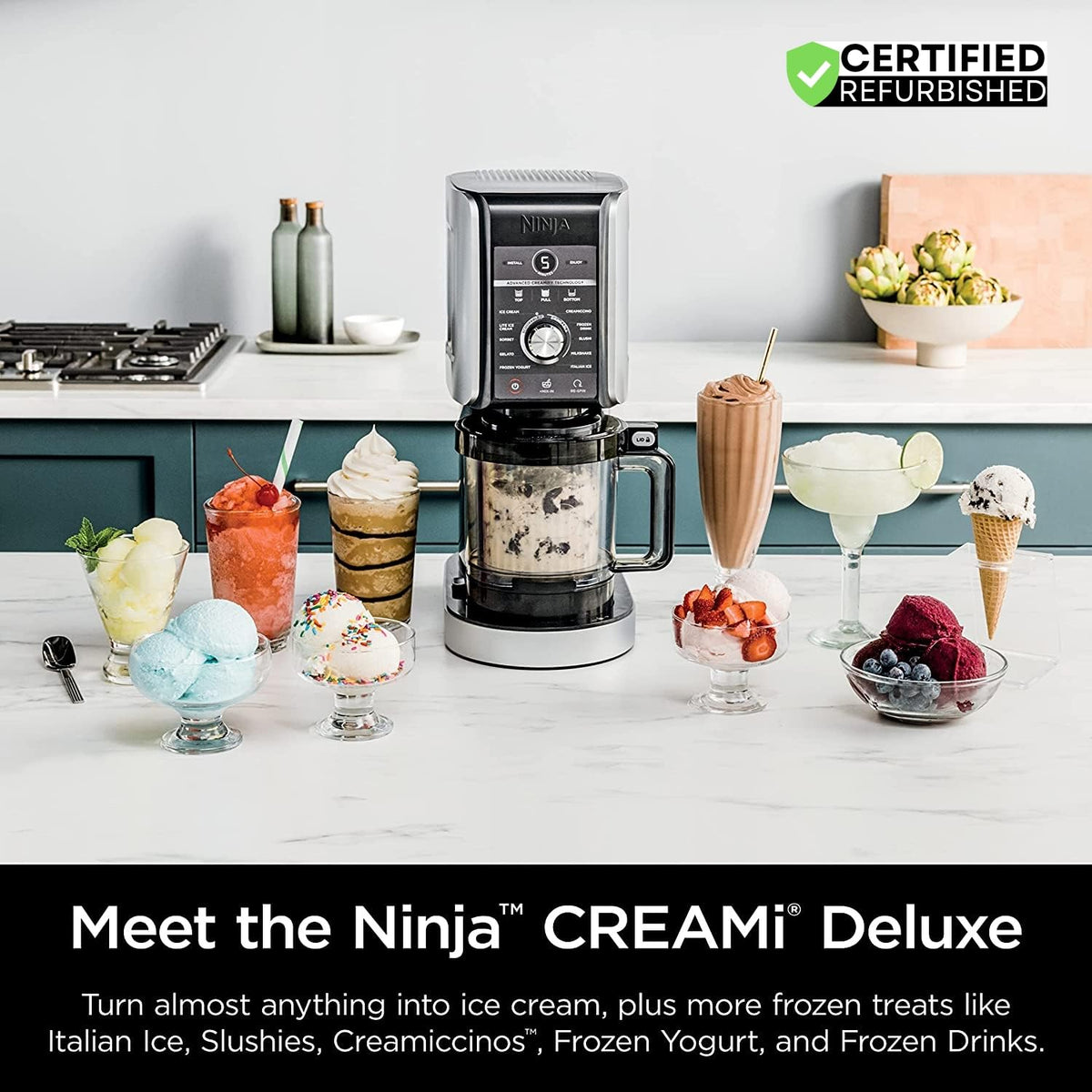 Ninja CREAMi Deluxe box contents ready for use right away.