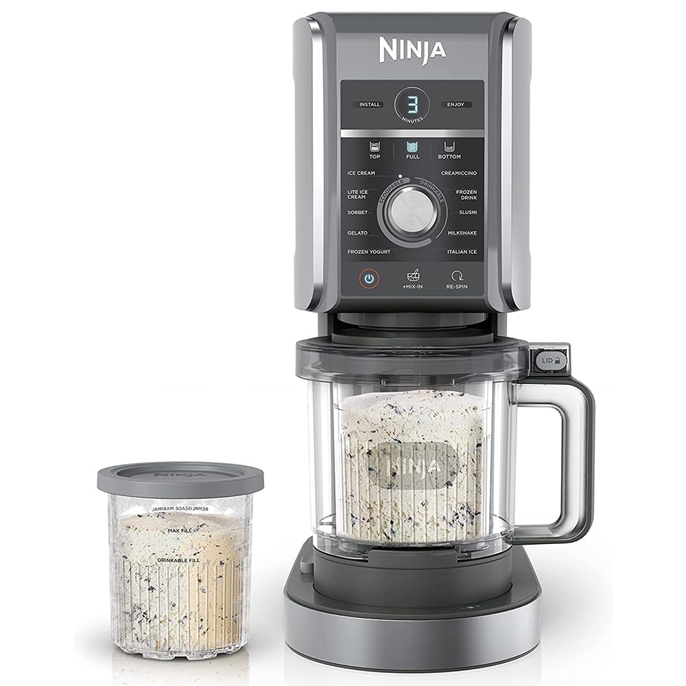 Ninja CREAMi Deluxe XL 24oz tub emphasizes large capacity for shared desserts.