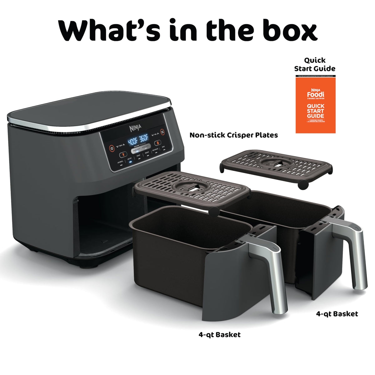 Ninja crisper plates included deliver crisp textures to meals.