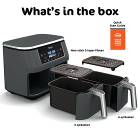 Ninja crisper plates included deliver crisp textures to meals.