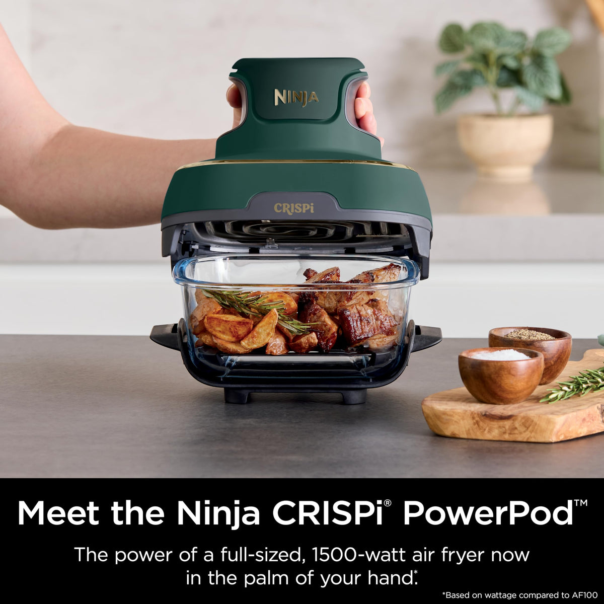 Ninja Crispi 2.5-qt glass container for side dishes.