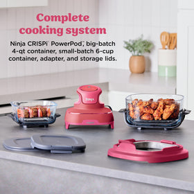 Ninja Crispi 4-Qt Glass Container supports family-size servings and easy cleanup.