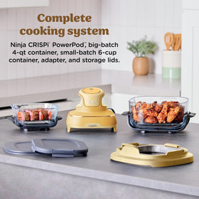 Ninja Crispi 4-qt glass container fits a family dinner.