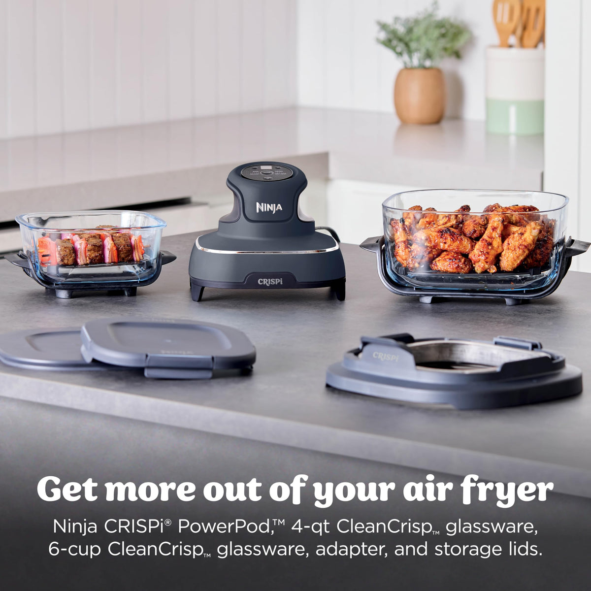 Ninja Crispi 6-cup container close-up highlighting compact personal meals.