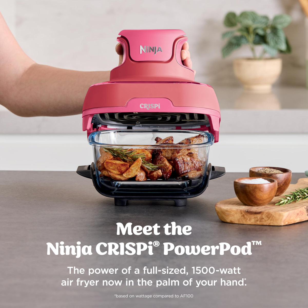 Ninja Crispi Crisper Plates enable even browning and crisp textures.
