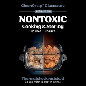 Ninja Crispi leak-proof lid in use for safe transport.