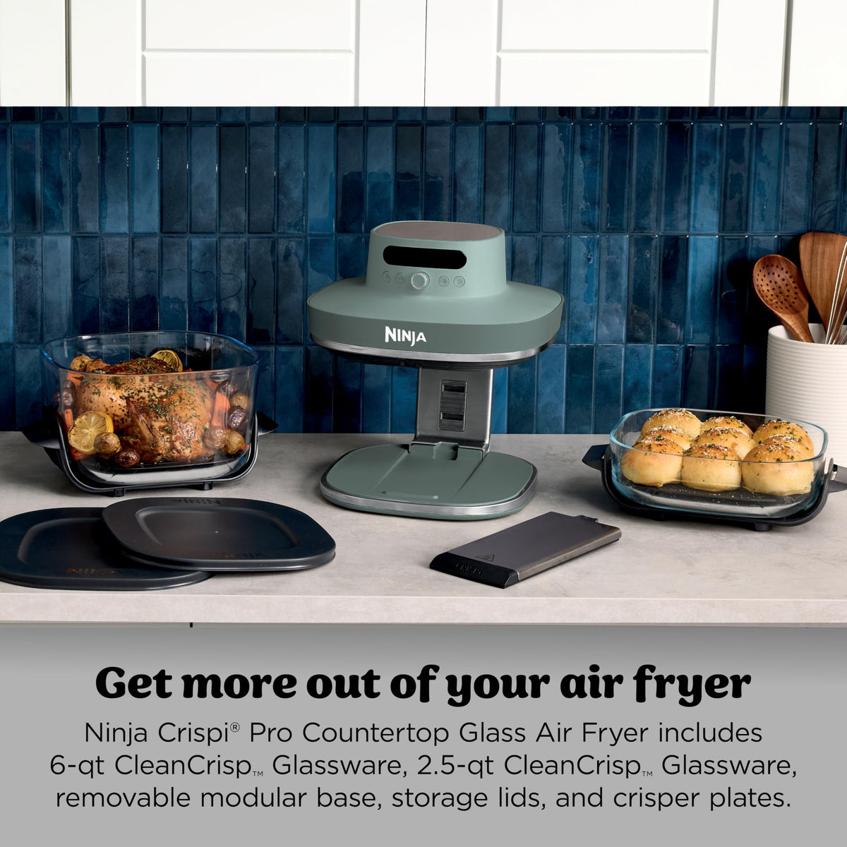 Ninja Crispi Pro 2.5-qt glassware ideal for quick solo meals.