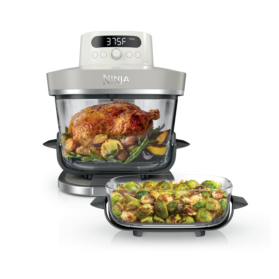 Ninja Crispi Pro glass countertop system ready for efficient family meals.