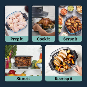 Ninja Crispi Pro recipe book included for meal ideas.