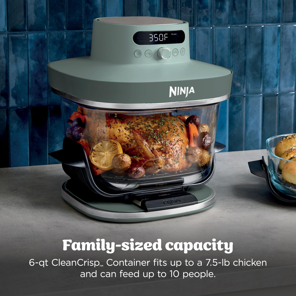 Ninja Crispi Pro thermally shock-resistant glass for durable, safe heating.