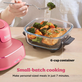 Ninja Crispi Thermal Shock Glass resists cracking from frozen to crispy.