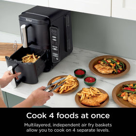 Ninja DoubleStack nonstick crisper plates shown for easy cleanup