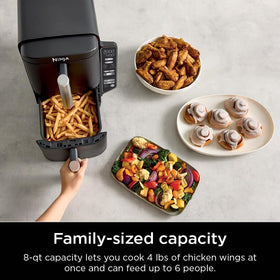Ninja DoubleStack stacked meal racks enabling two levels per basket