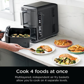 Ninja 10-quart capacity fits two 5-lb chickens for family dinners.