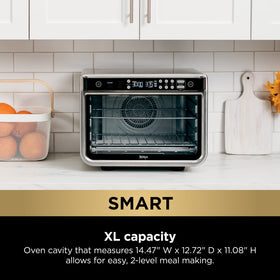 Ninja DT251 crumb tray and racks enable easy cleanup and flexible layering.