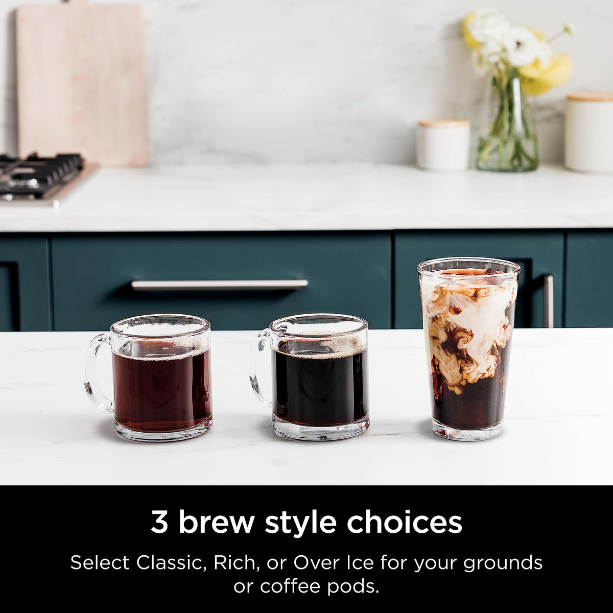 Ninja DualBrew Pro 60oz reservoir enables fewer refills during mornings