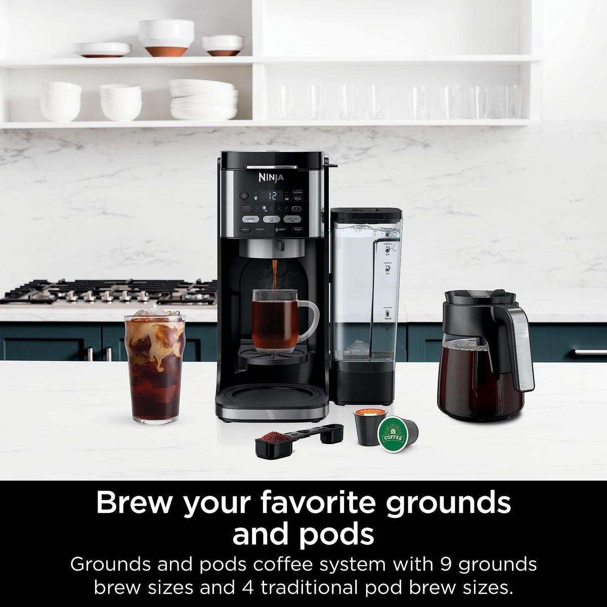 Ninja DualBrew Pro side view highlights accessible brewing area