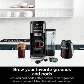 Ninja DualBrew removable 60oz reservoir in use, easy to refill and minimize sink trips