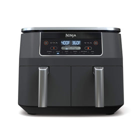 Ninja dualzone 8qt basket setup shows two independent compartments for mixed meals.